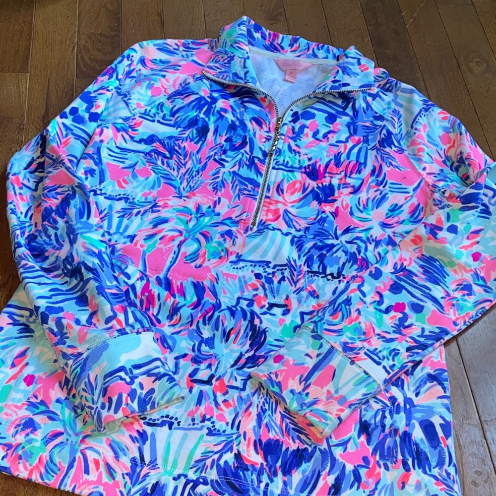Lily Pulitzer xs zip up pink blue green